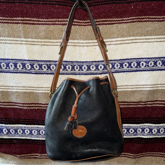 Dooney & Bourke Handbags - Vintage 80’s Dooney & Bourne Leather Drawstring Bucket Bag